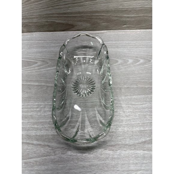 Vintage Anchor Hocking Star Of David Banana Split Boat Dish Clear Glass 8" Long - Picture 8 of 8